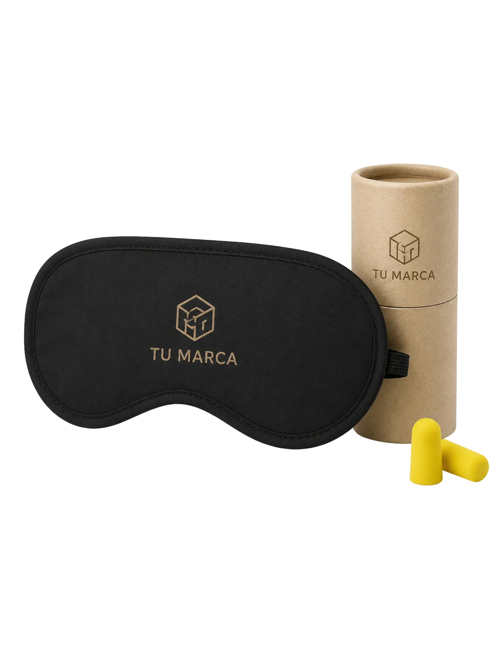Kit de viaje con antifaz personalizado con logo