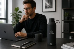 Botella reutilizable personalizada con logotipo corporativo para oficinas, empresas, eventos y regalos promocionales
