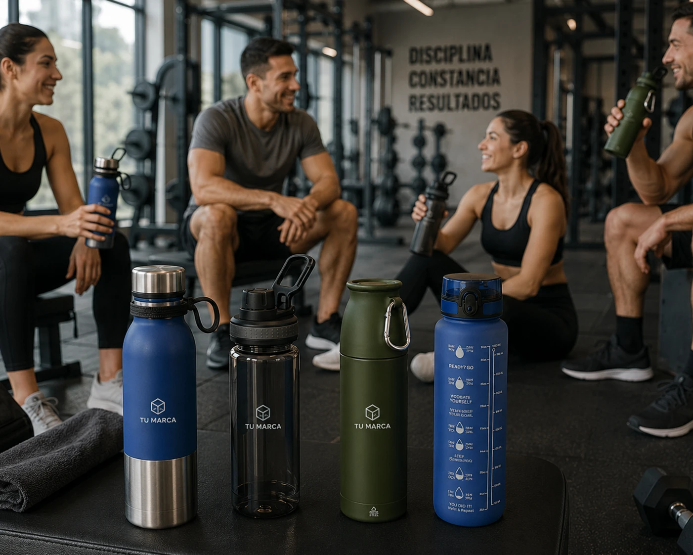 Botellas deportivas personalizadas para gimnasios y clubs