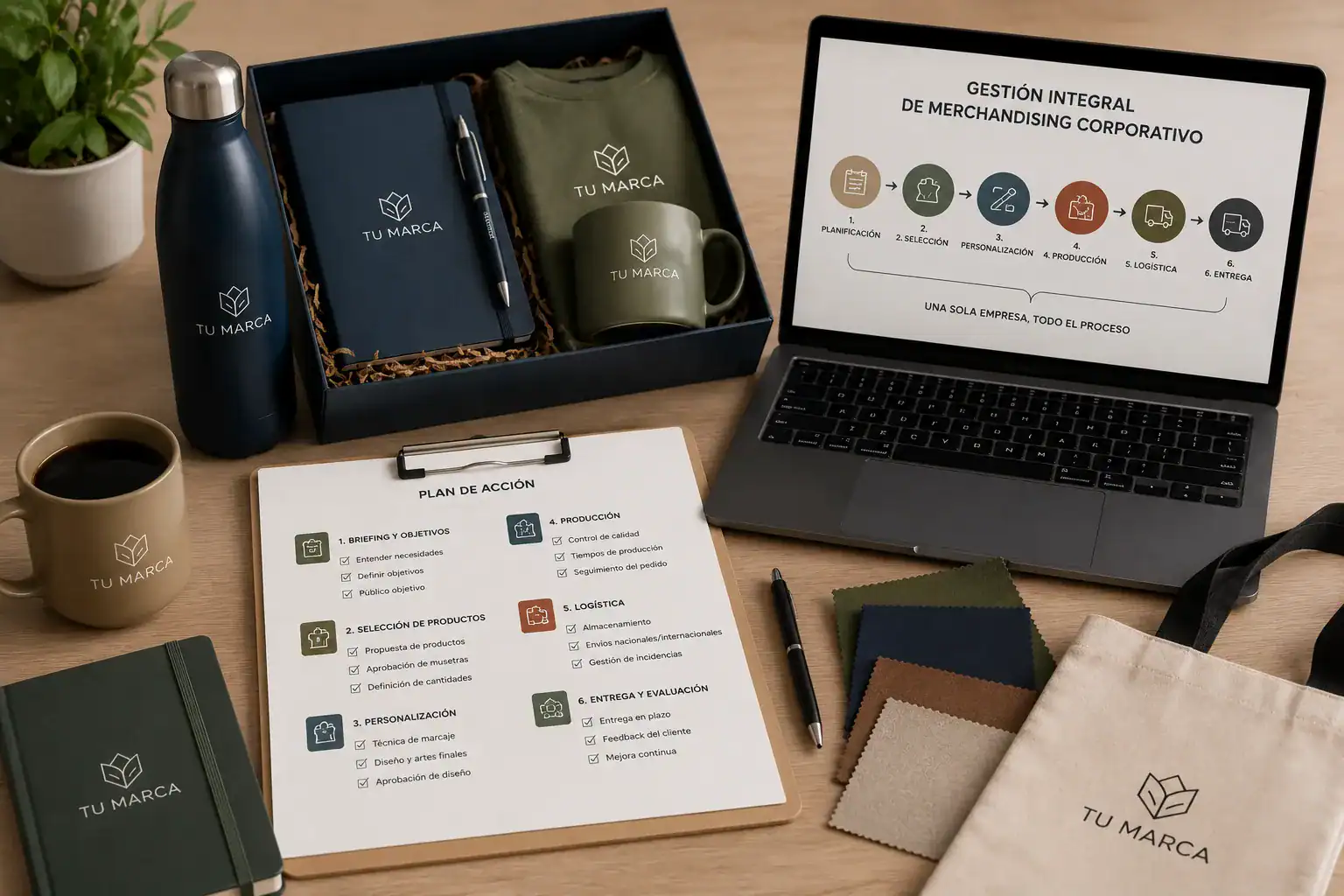 Proceso paso a paso para gestionar merchandising corporativo en una empresa