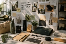 Productos de merchandising corporativo personalizados que representan las tendencias para empresas en 2026.