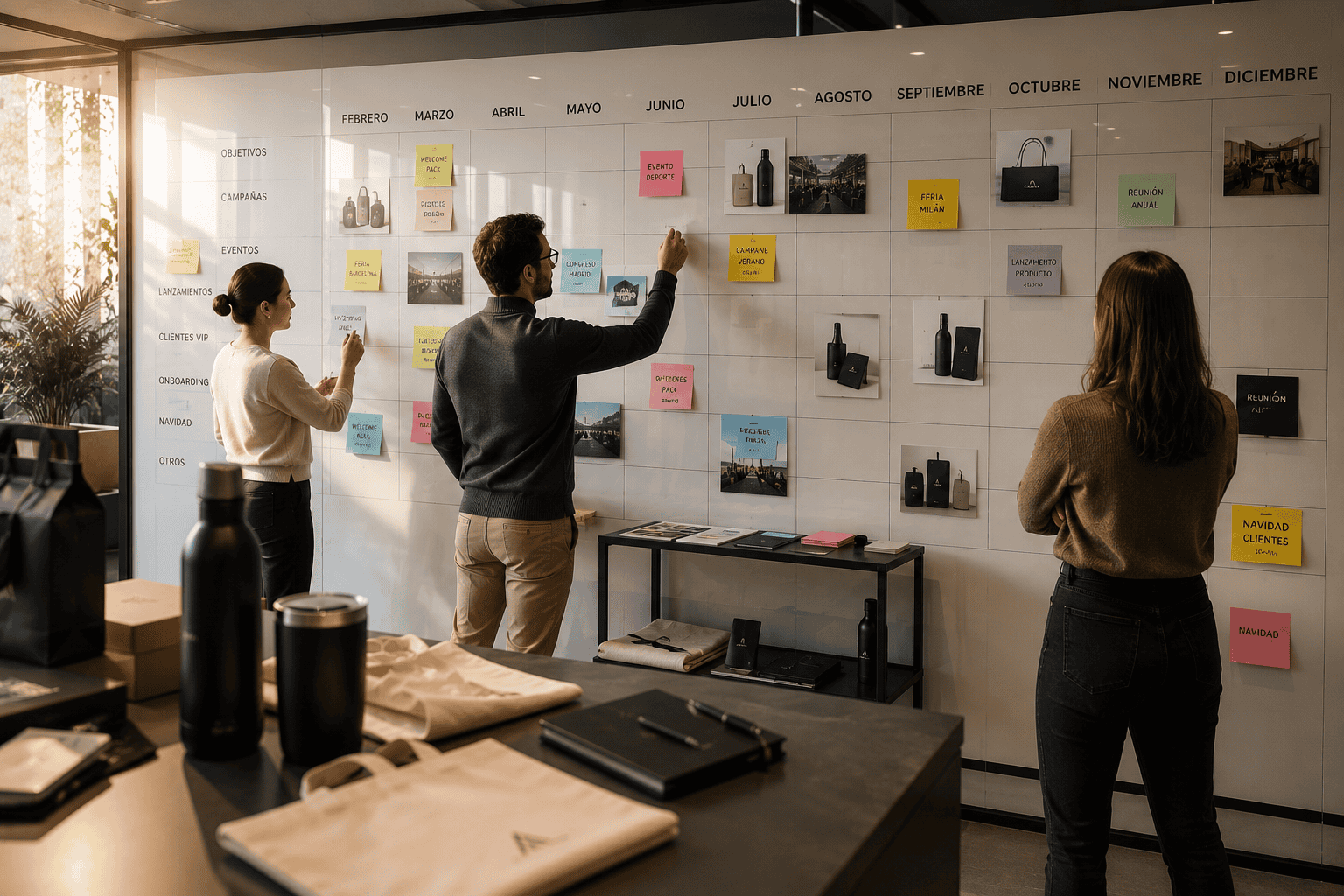 Estrategia anual de merchandising corporativo planificada por Driza Studio