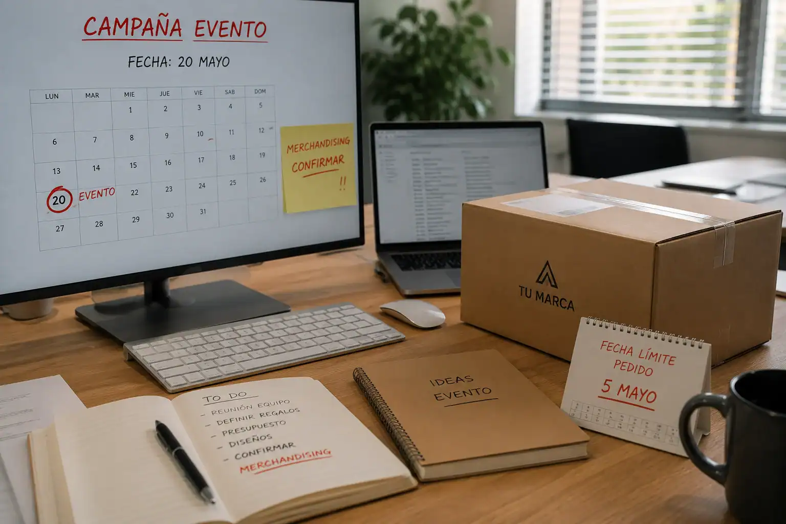 Planificación de plazos al contratar merchandising corporativo