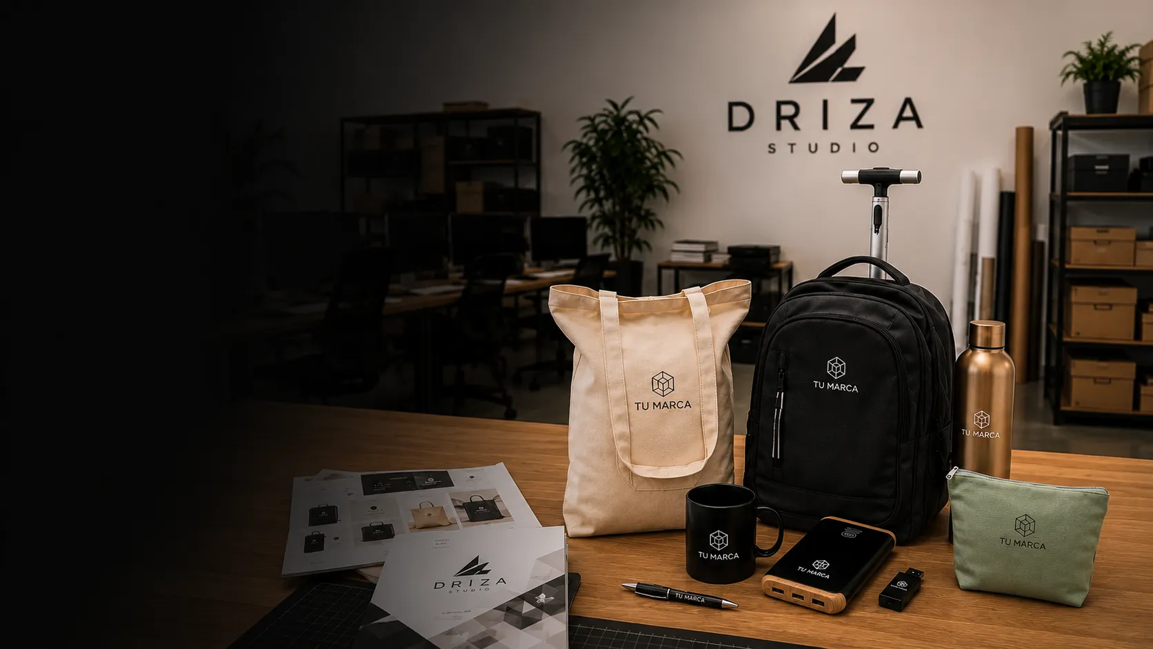Merchandising corporativo premium de Driza Studio