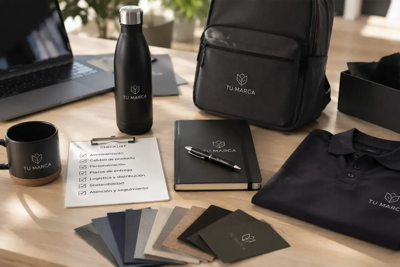 Selección de productos de merchandising corporativo personalizados por un proveedor especializado