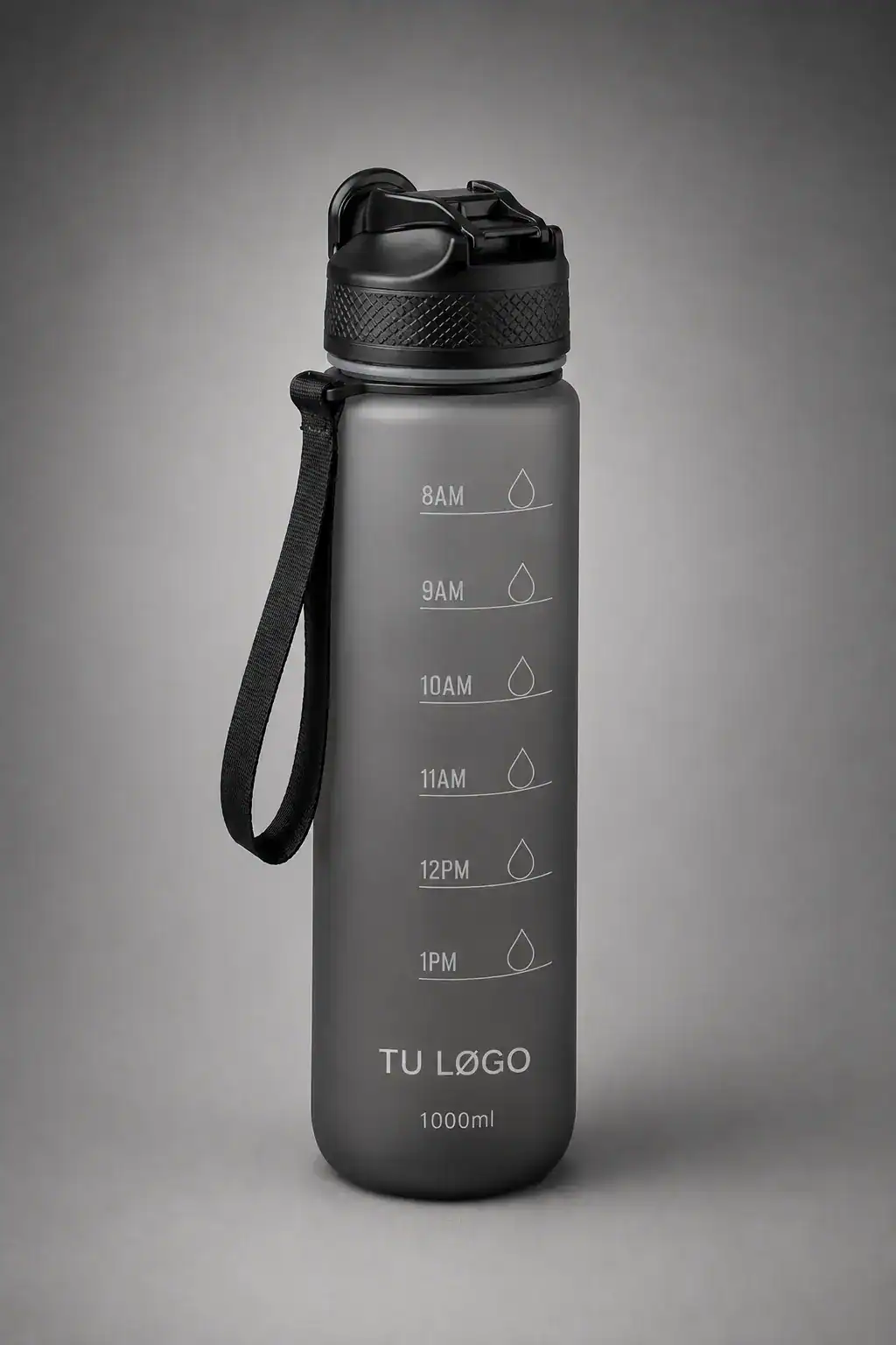 Botella deportiva con marcador horario personalizada
