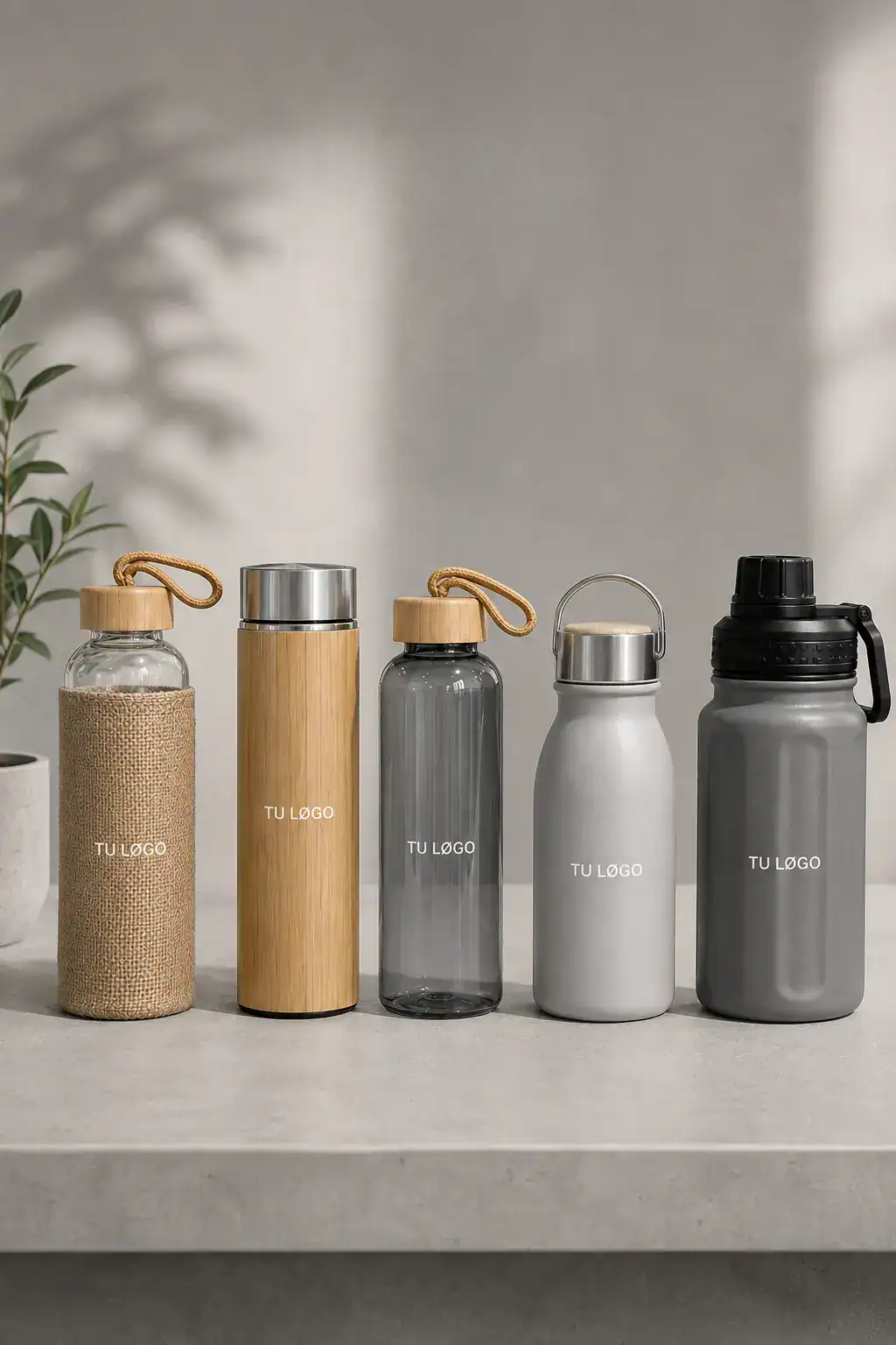 Botellas sostenibles y reutilizables