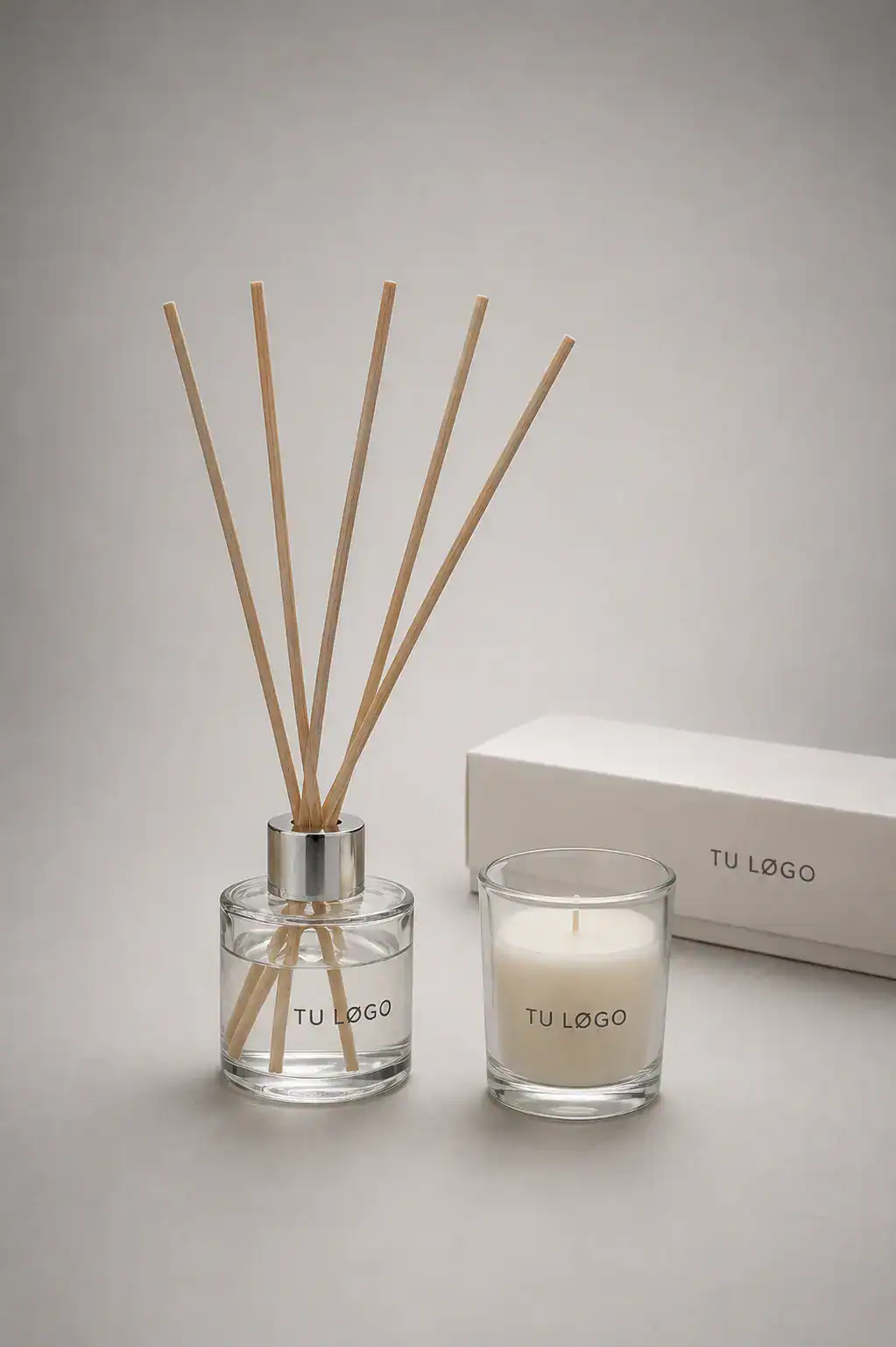 Set de mikado y vela aromática personalizado