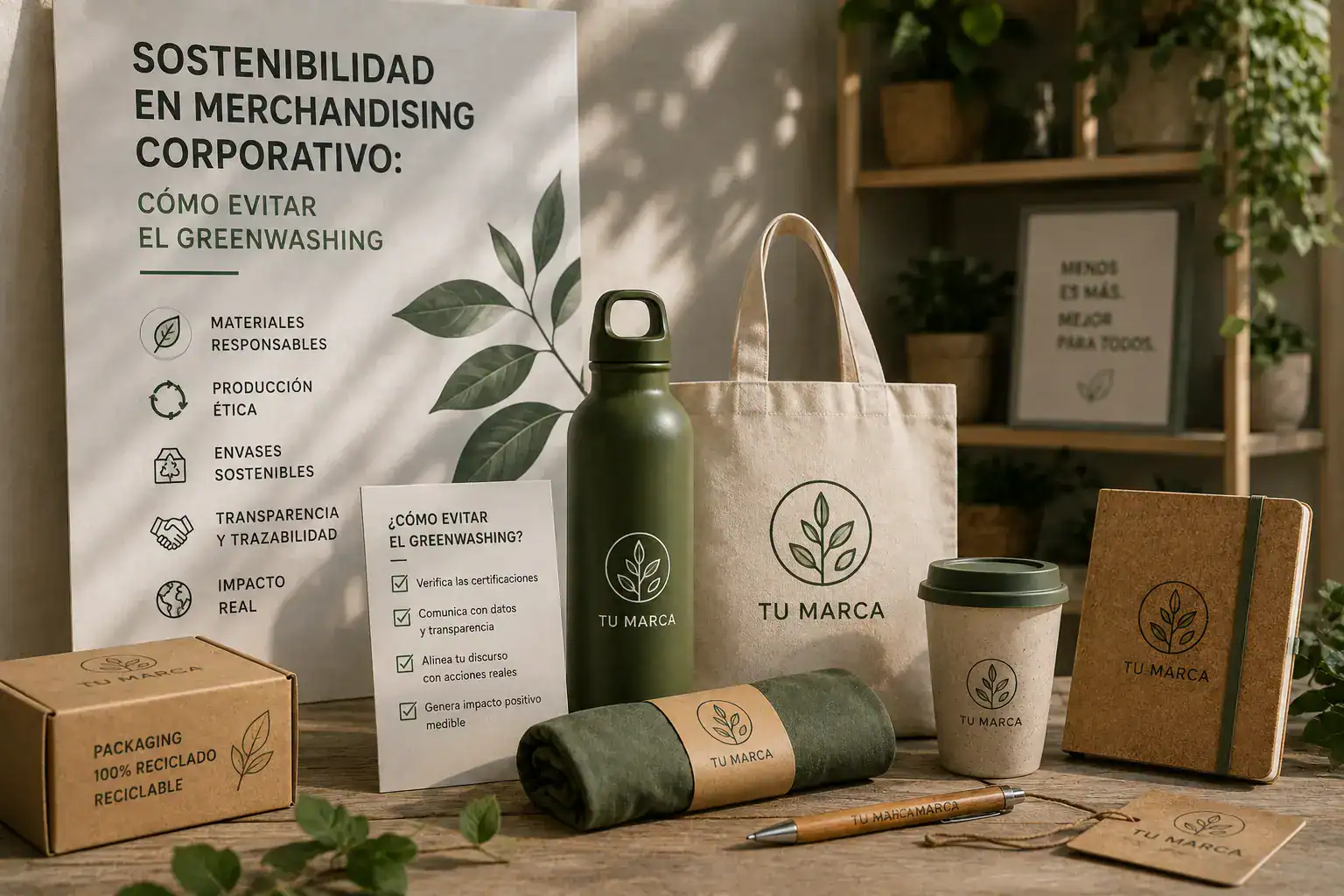Sostenibilidad en merchandising corporativo y greenwashing