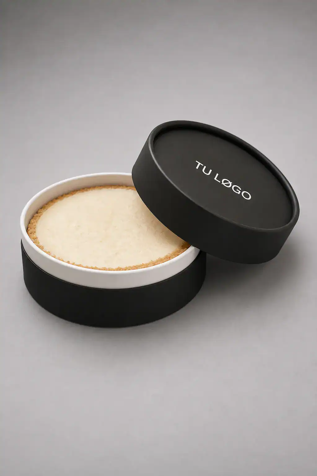 Caja redonda para tarta de queso personalizada
