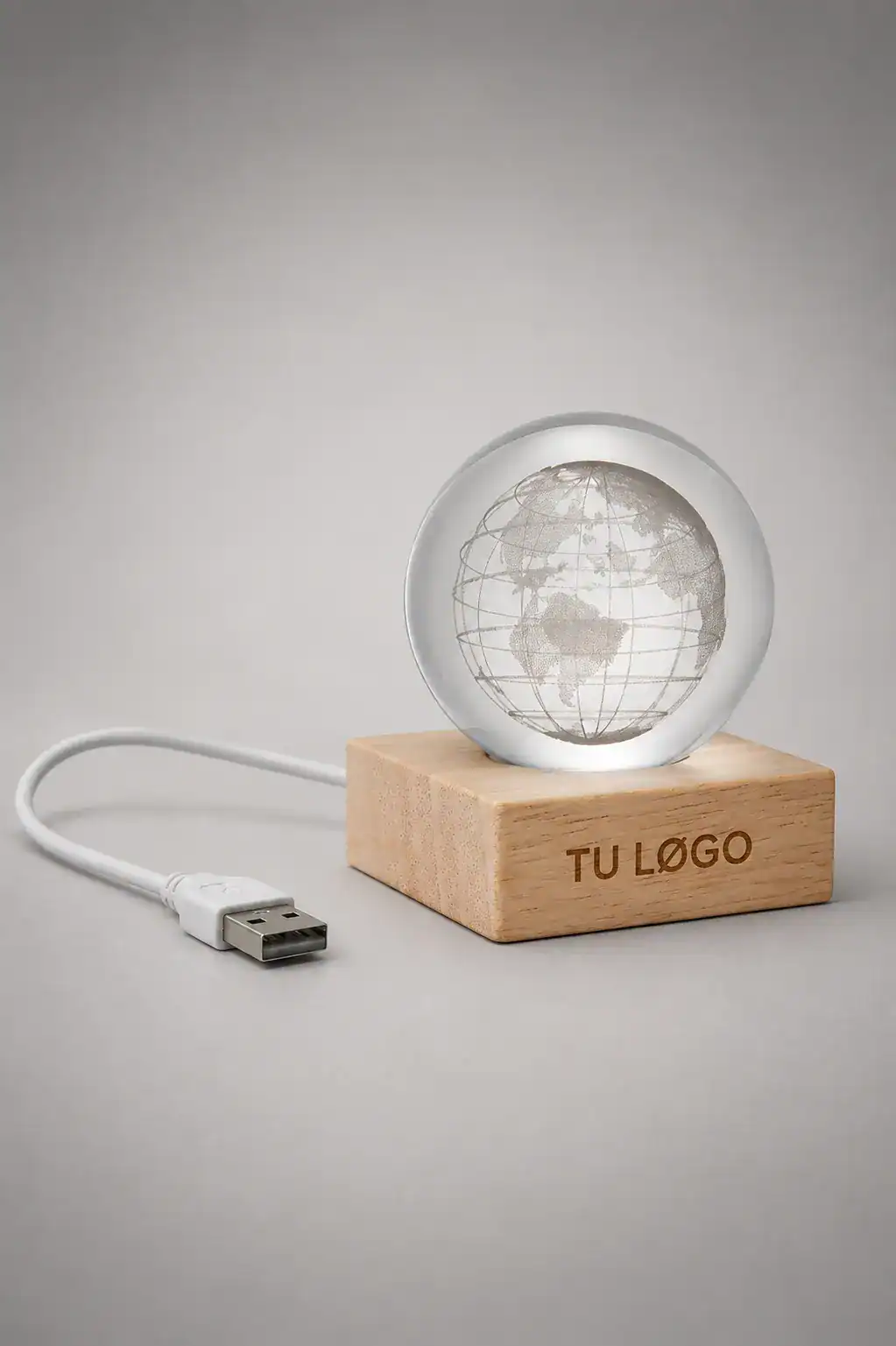 Lámpara globo de cristal personalizada