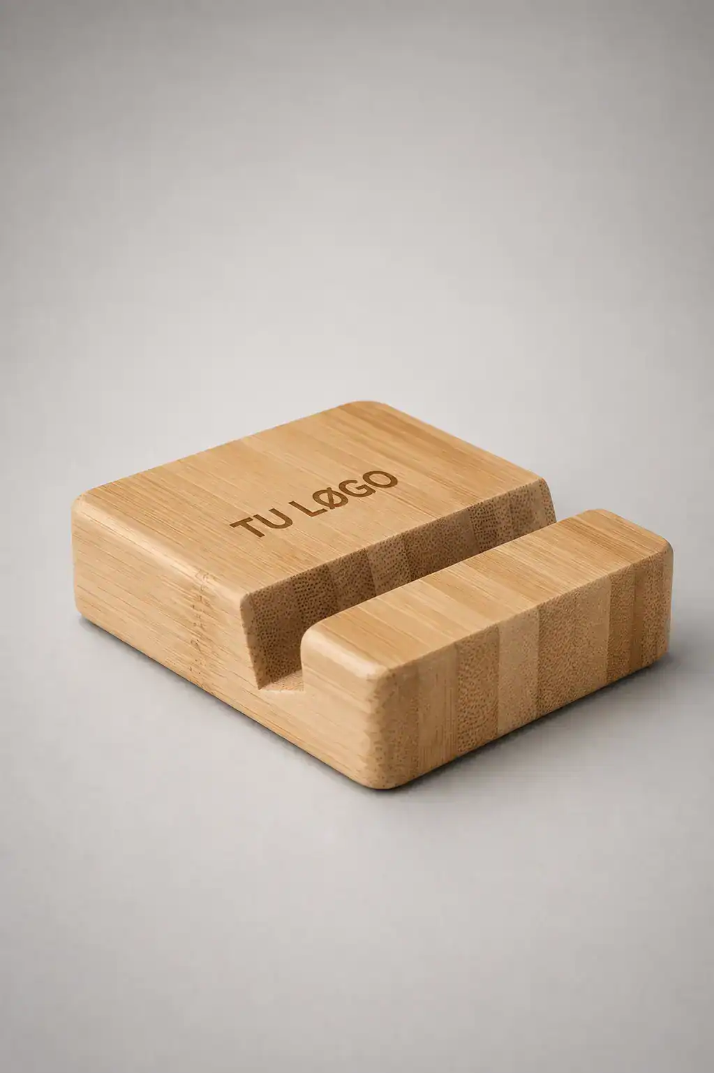 Soporte de móvil de bambú personalizado