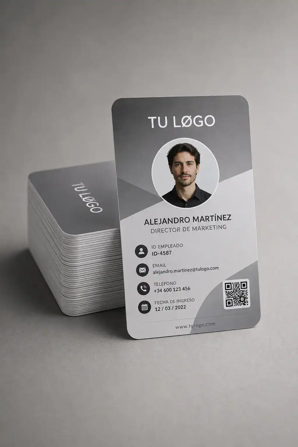 Tarjeta PVC de identificación de empleado personalizada