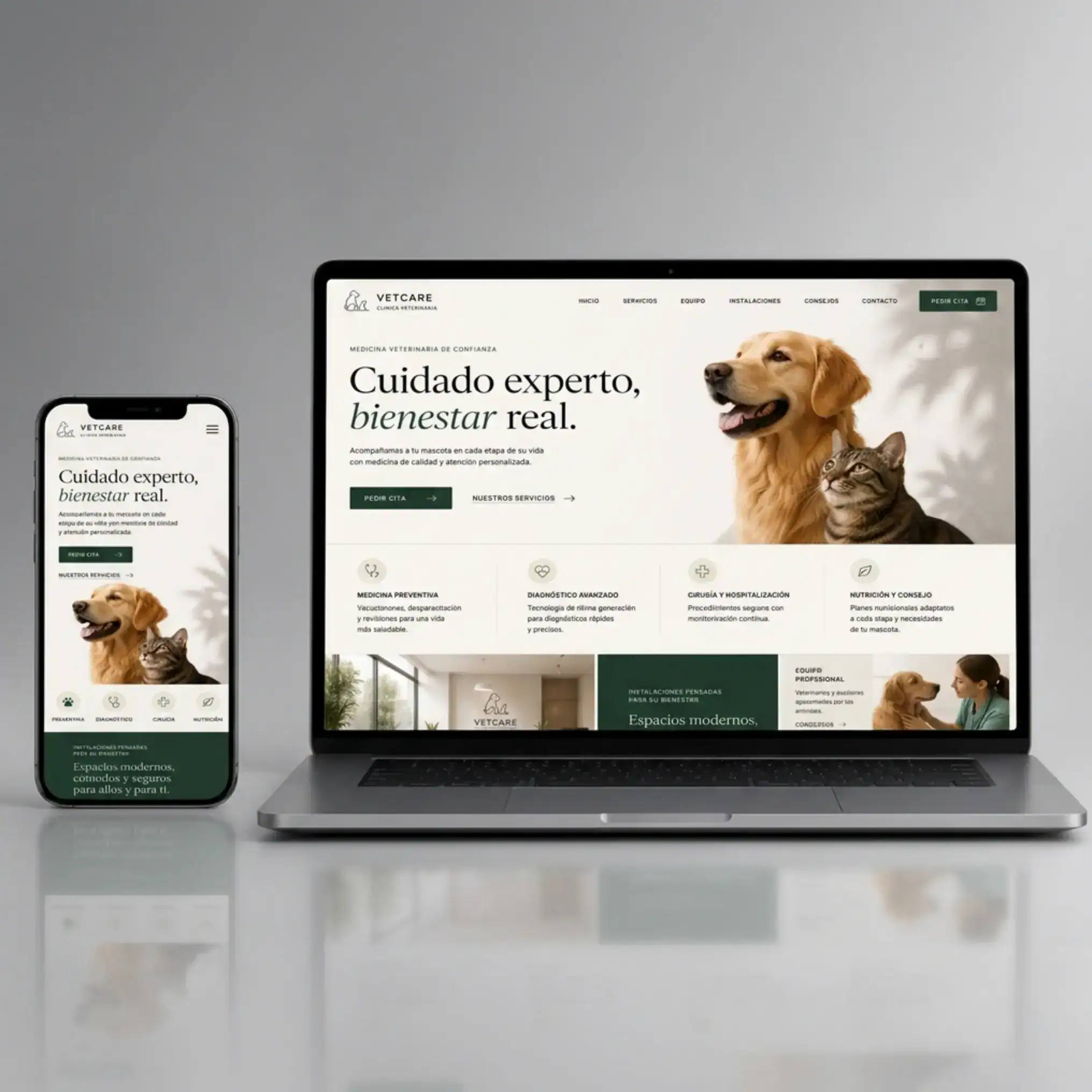 Web para clínica veterinaria diseñada por Driza Studio