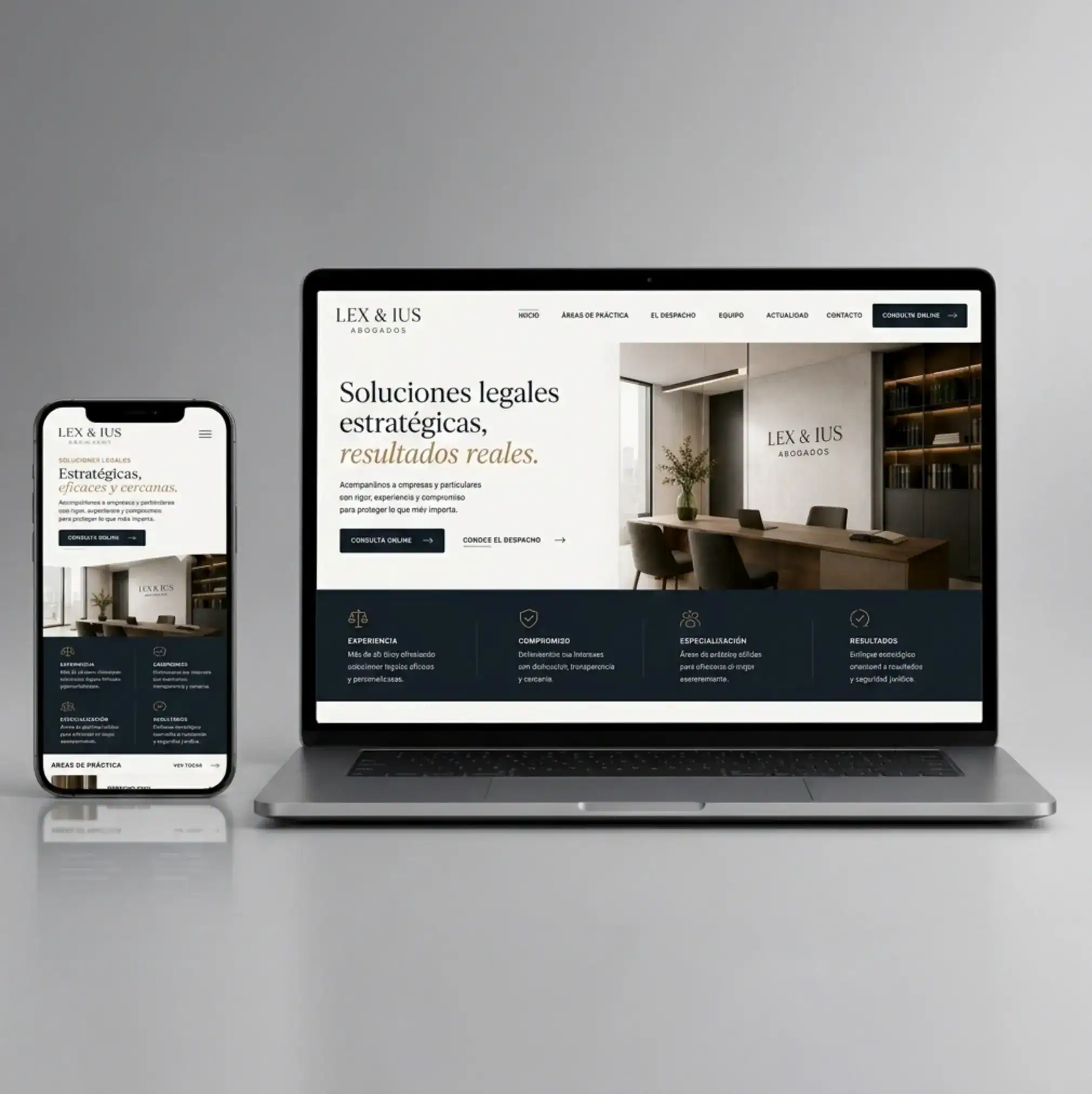 Web para despacho de abogados diseñada por Driza Studio