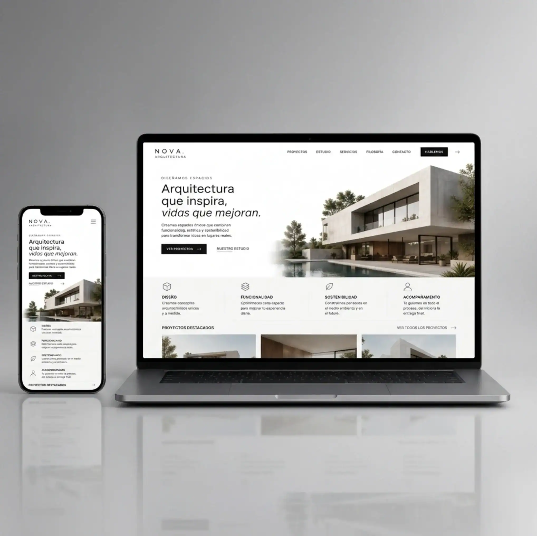 Web para estudio de arquitectura diseñada por Driza Studio